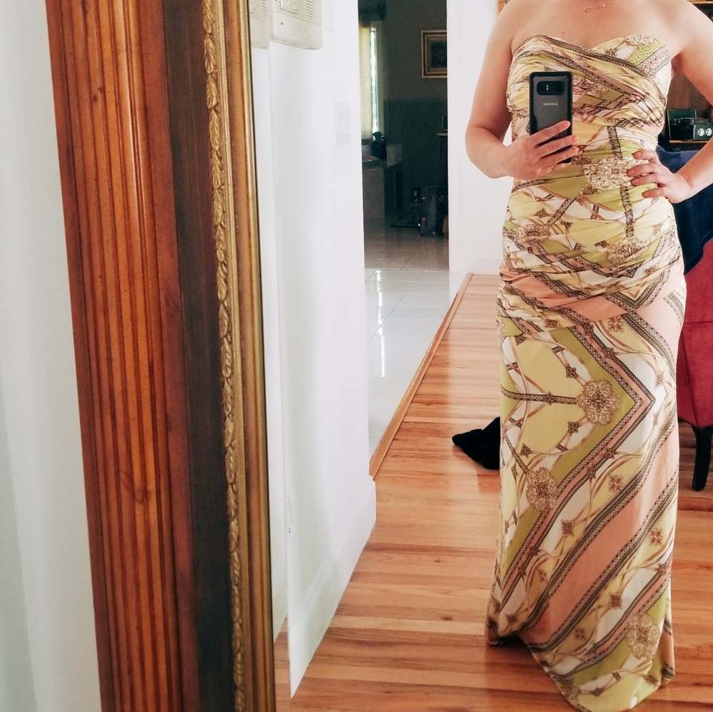 Kay Unger silk long dress, sz 8